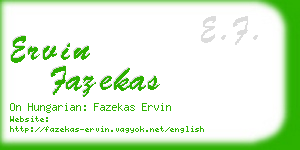 ervin fazekas business card